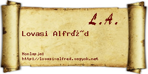 Lovasi Alfréd névjegykártya